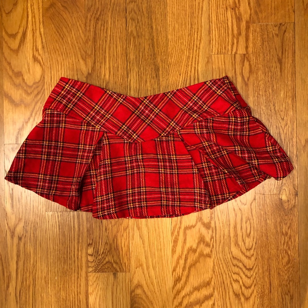 Leg Avenue Red Plaid Mini Skirt